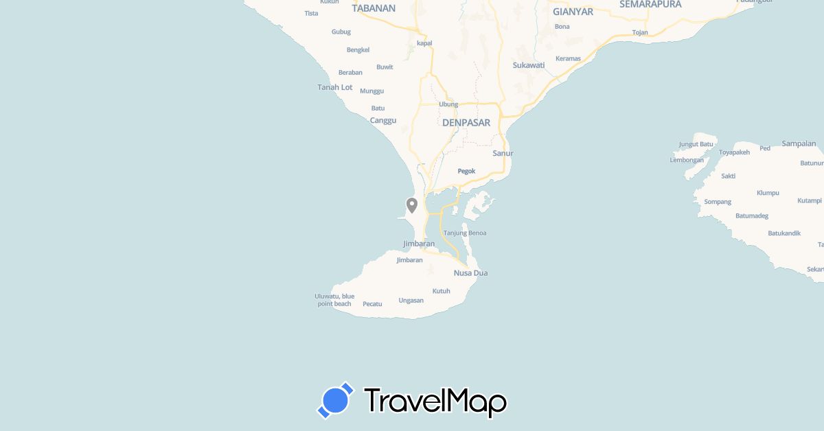 TravelMap itinerary: plane in Indonesia (Asia)